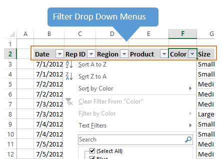 sort by color in excel for mac